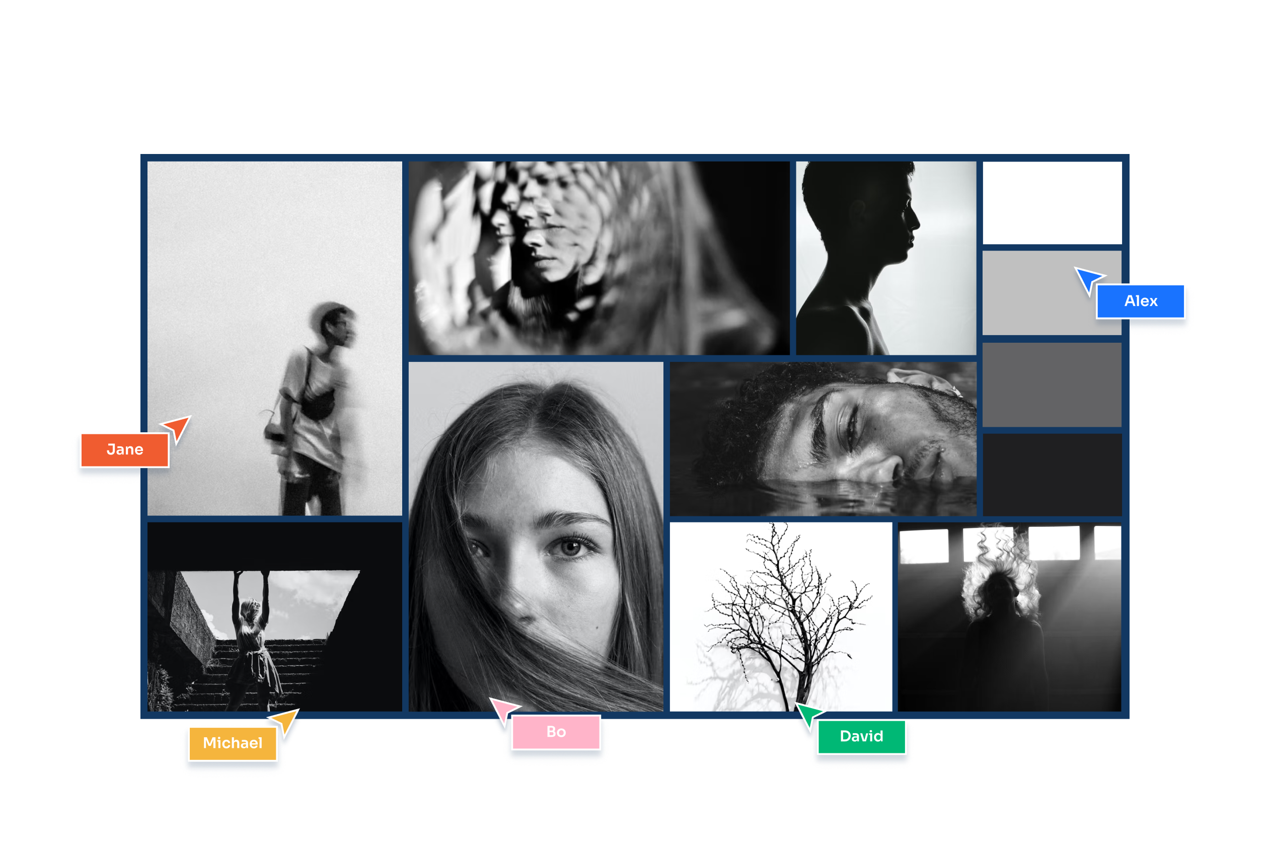 Create an inspiring collage or composition of images, visuals and other objects to convey a general idea or feeling about a particular topic.