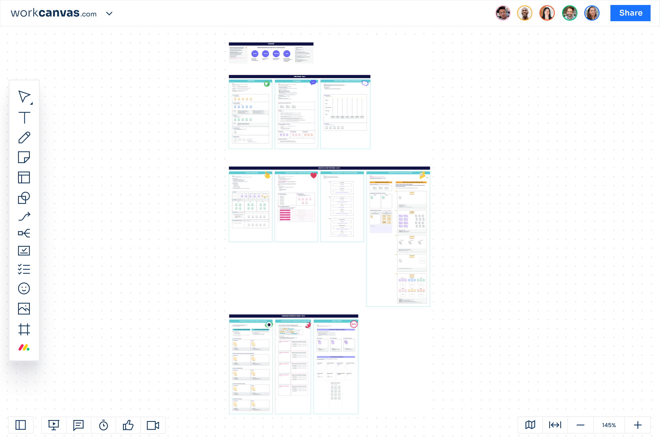 Streamline the end-to-end user interview process with a powerful template. Utilize this in a workshop to enhance PMs' and designers' research skills or as a self-serve resource for conducting insightful user interviews.