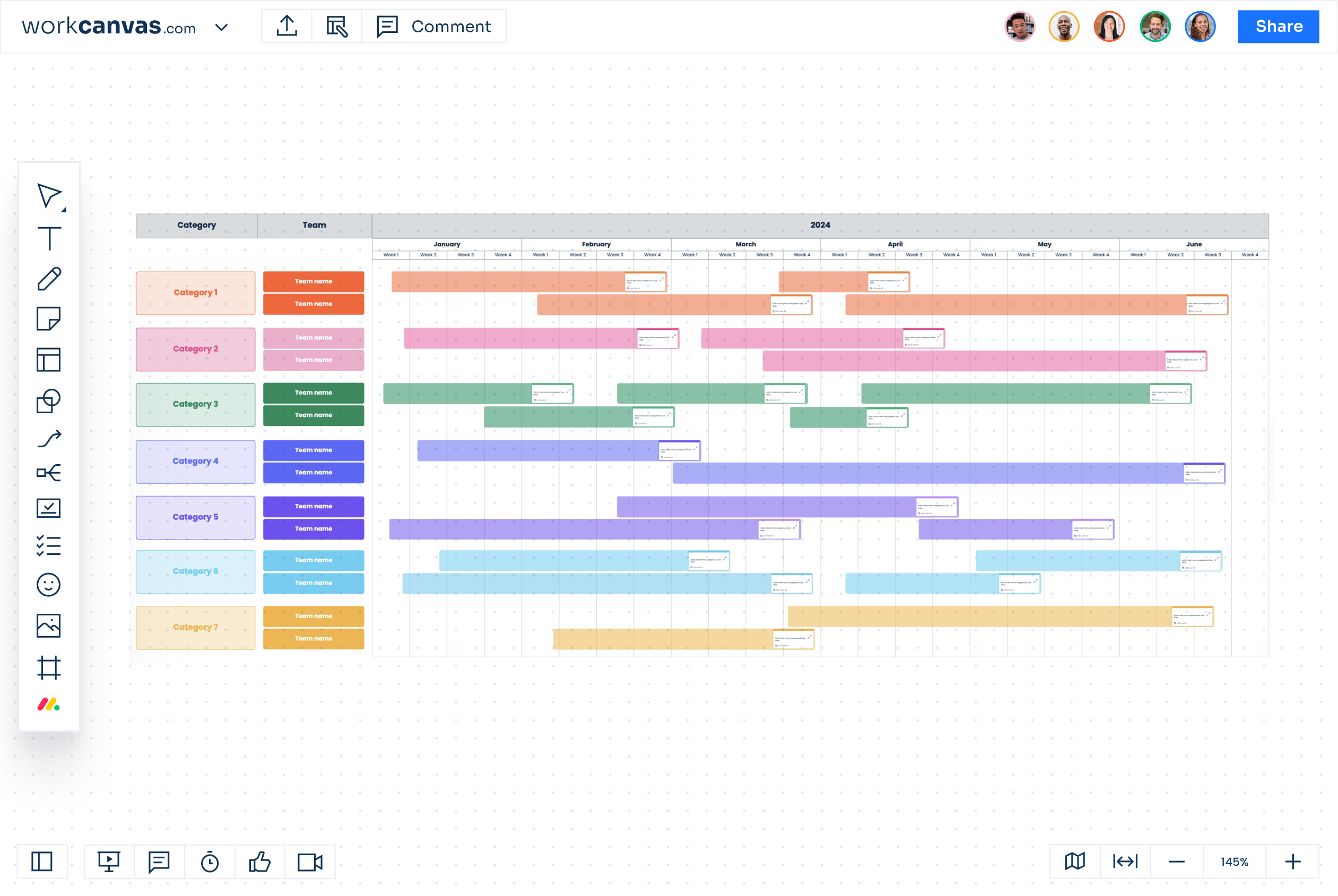 Seamlessly plan, visualize, and execute work with a Gantt chart that helps your team reach their goals faster 