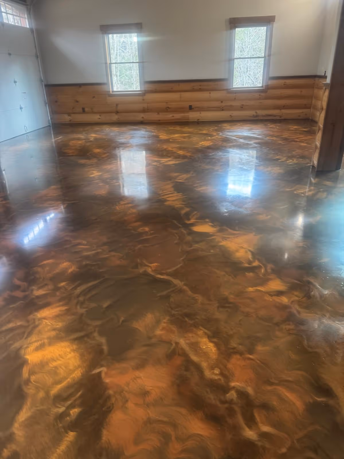 Custom metallic epoxy floor Atlanta