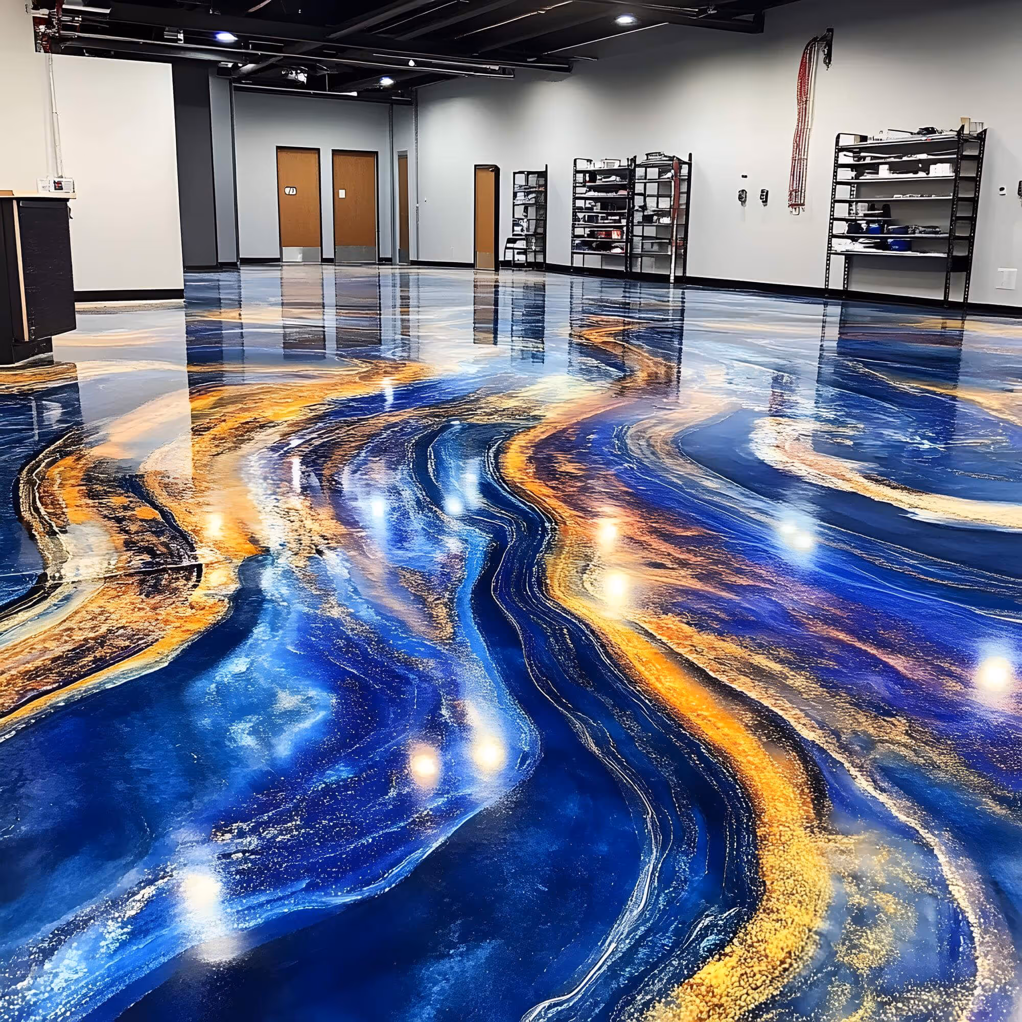 Metallic epoxy floor