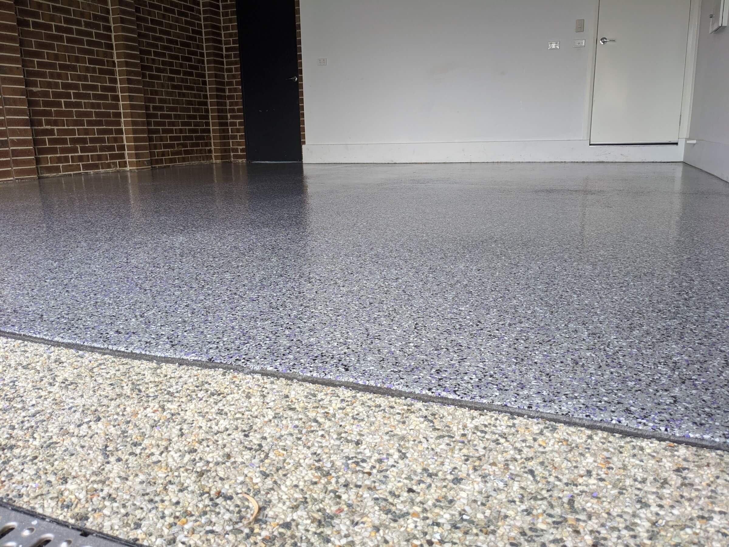 polyaspartic garage floor in a residential property in atlanta