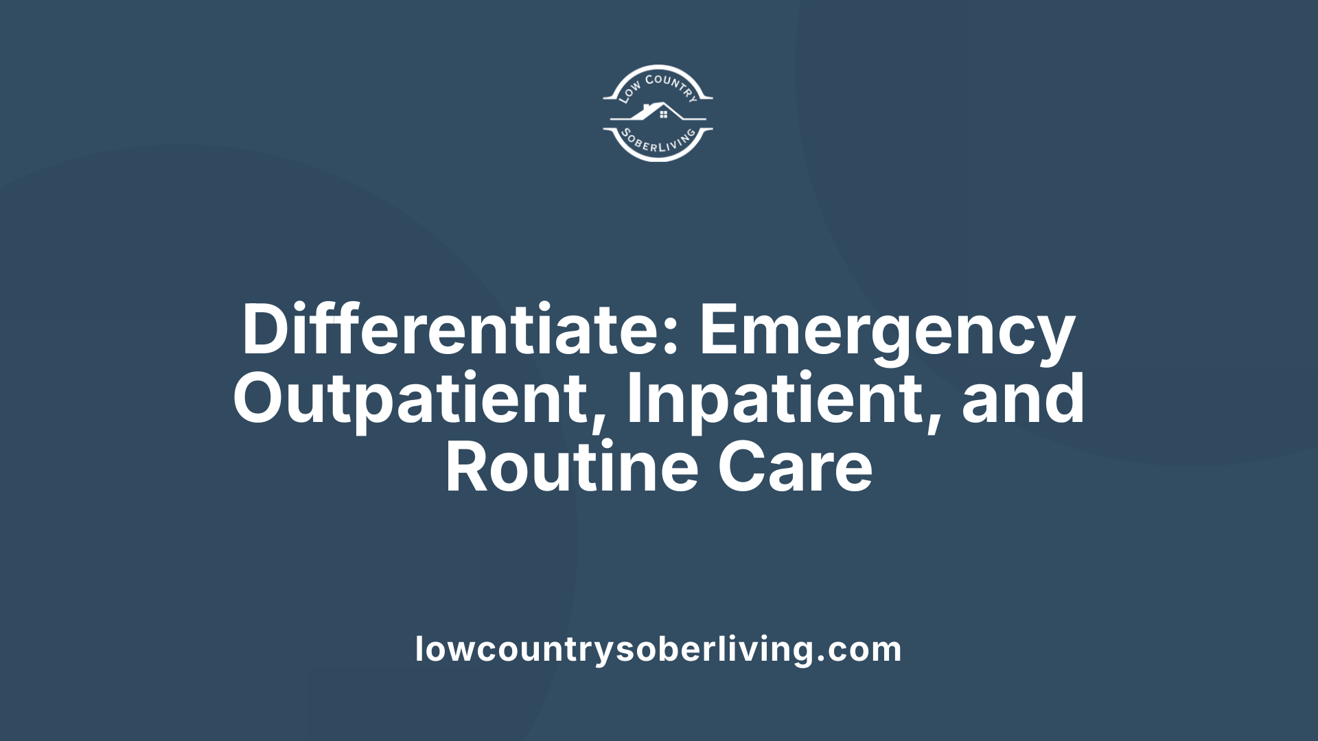 Differentiate: Emergency Outpatient, Inpatient, and Routine Care