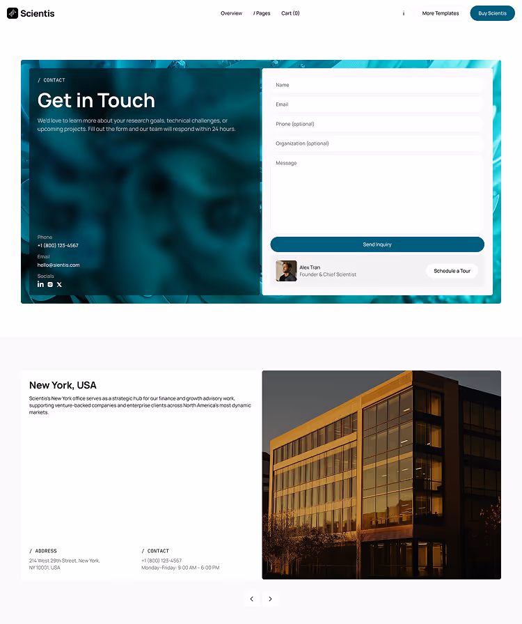 Laboratory & research template contact