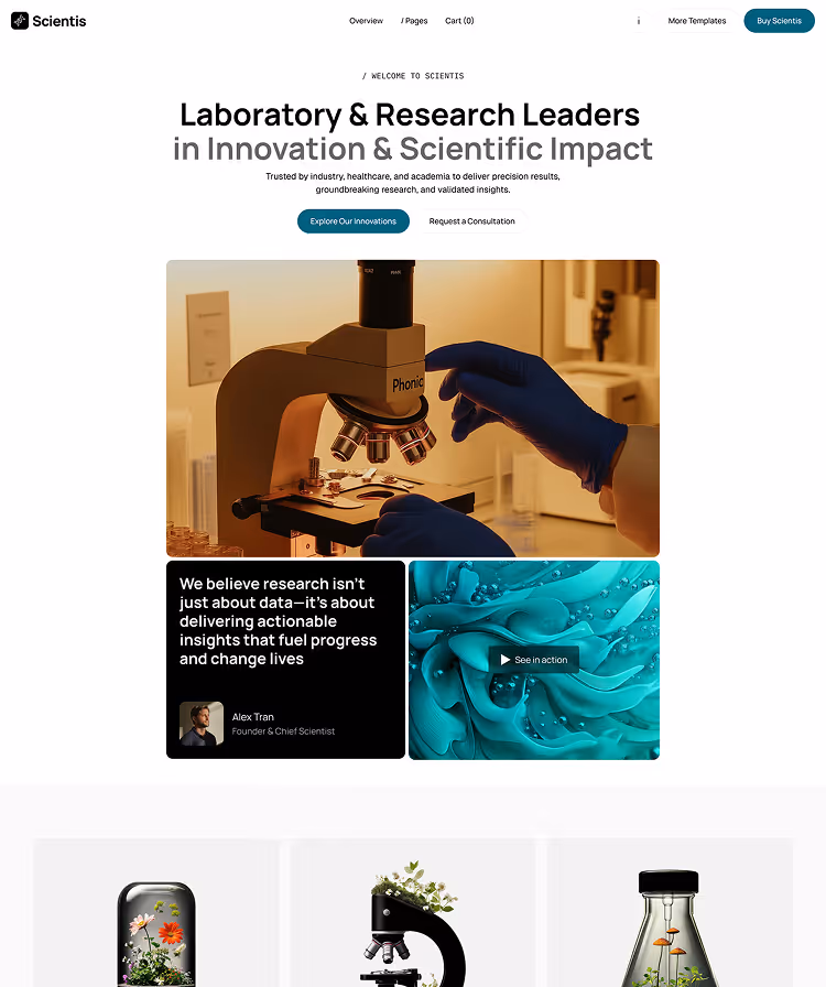Laboratory & research template home2