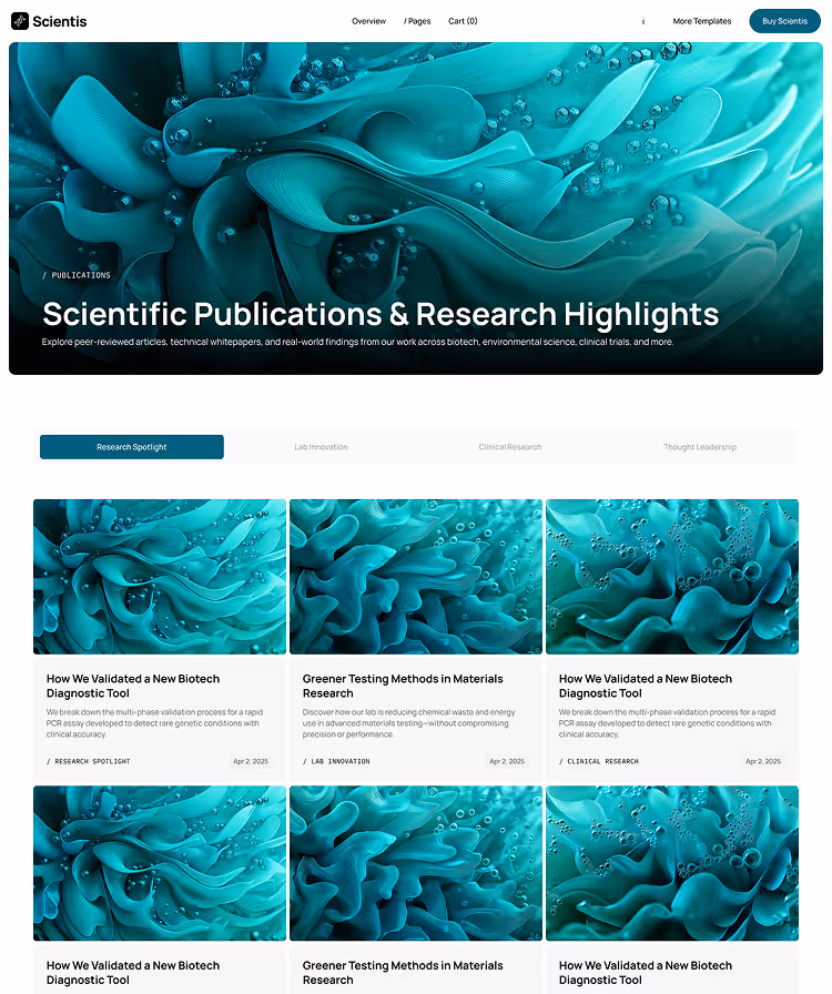Laboratory & research template publications