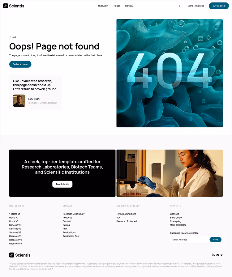 Laboratory & research template 404