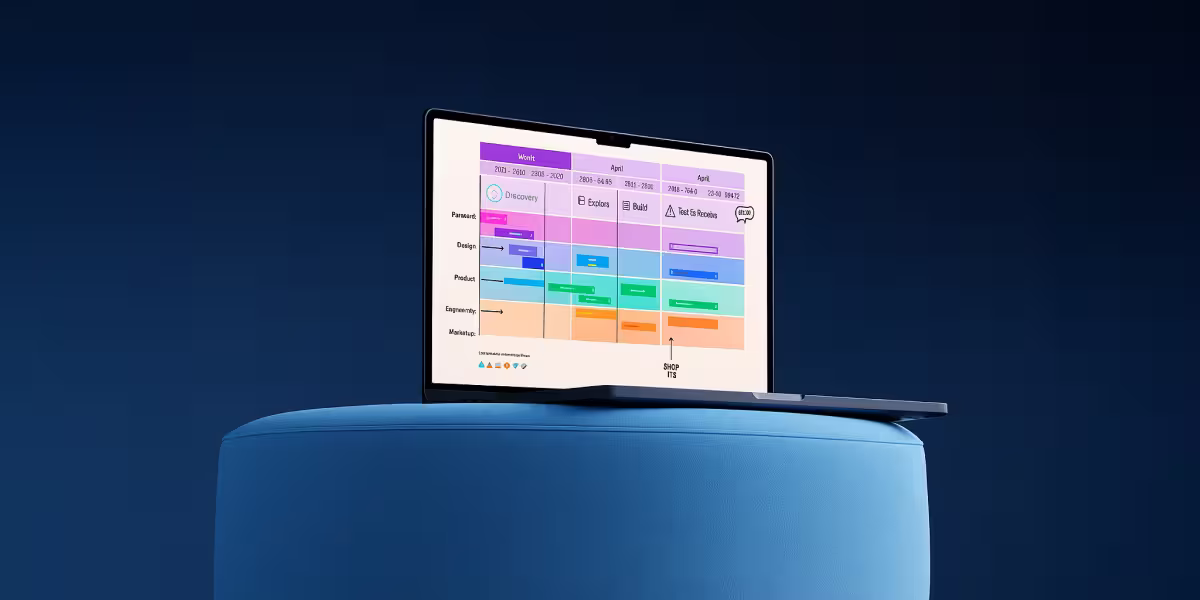 Laptop Mockup: Mediaplanung und Budgetallokation für effiziente AI-Kampagnen