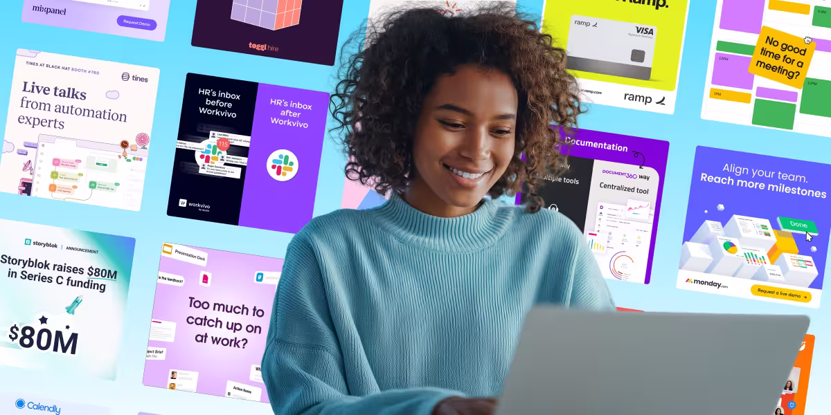 Frau am Laptop: AI-gestützte Massenproduktion von Ad Creatives