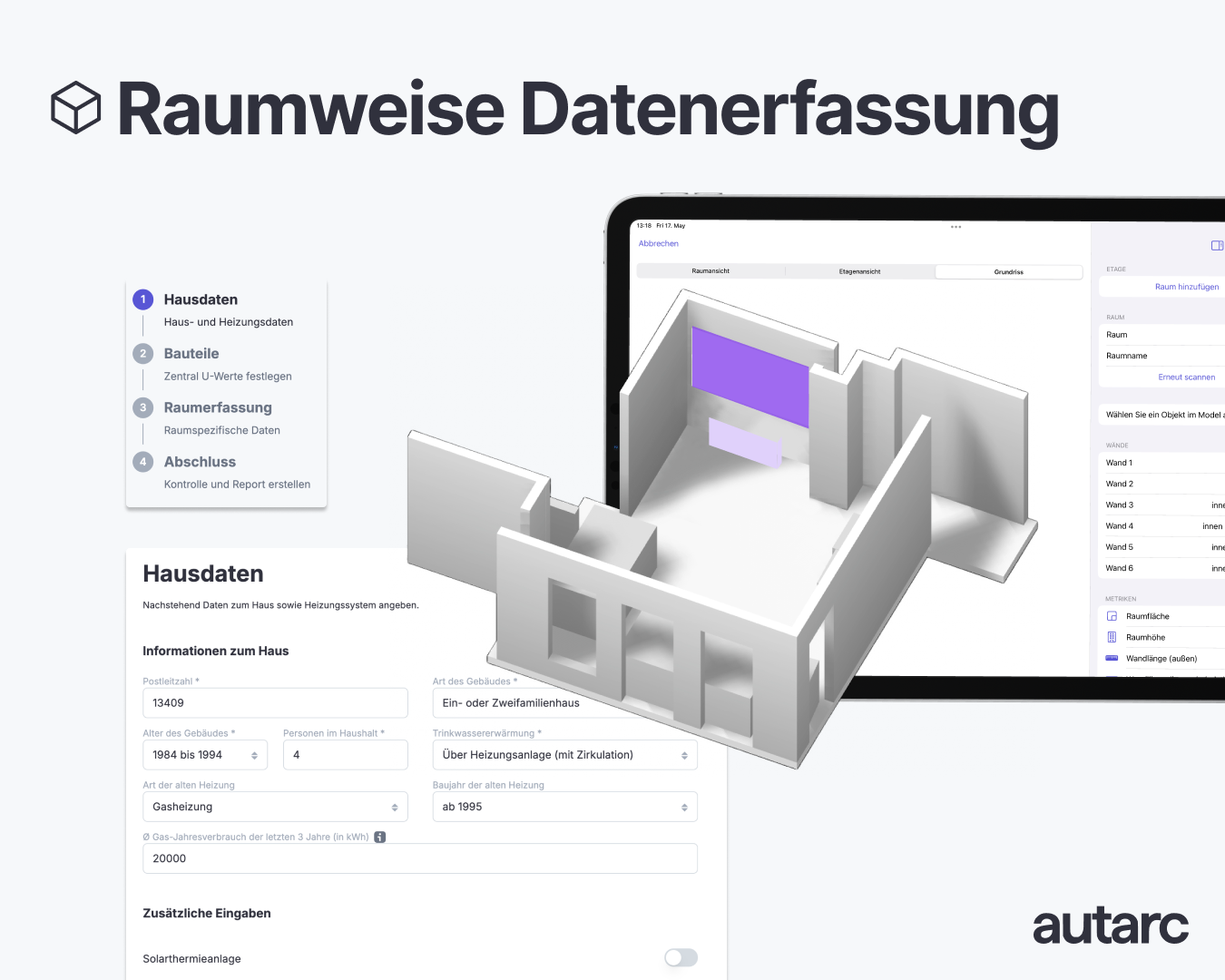 Raumweise Datenerfassung mit autarc