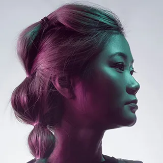 woman on side view