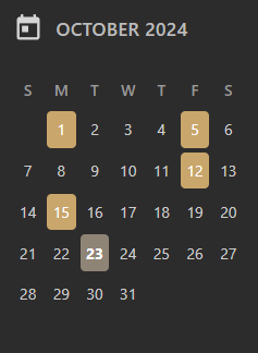 Dashboard's Calender