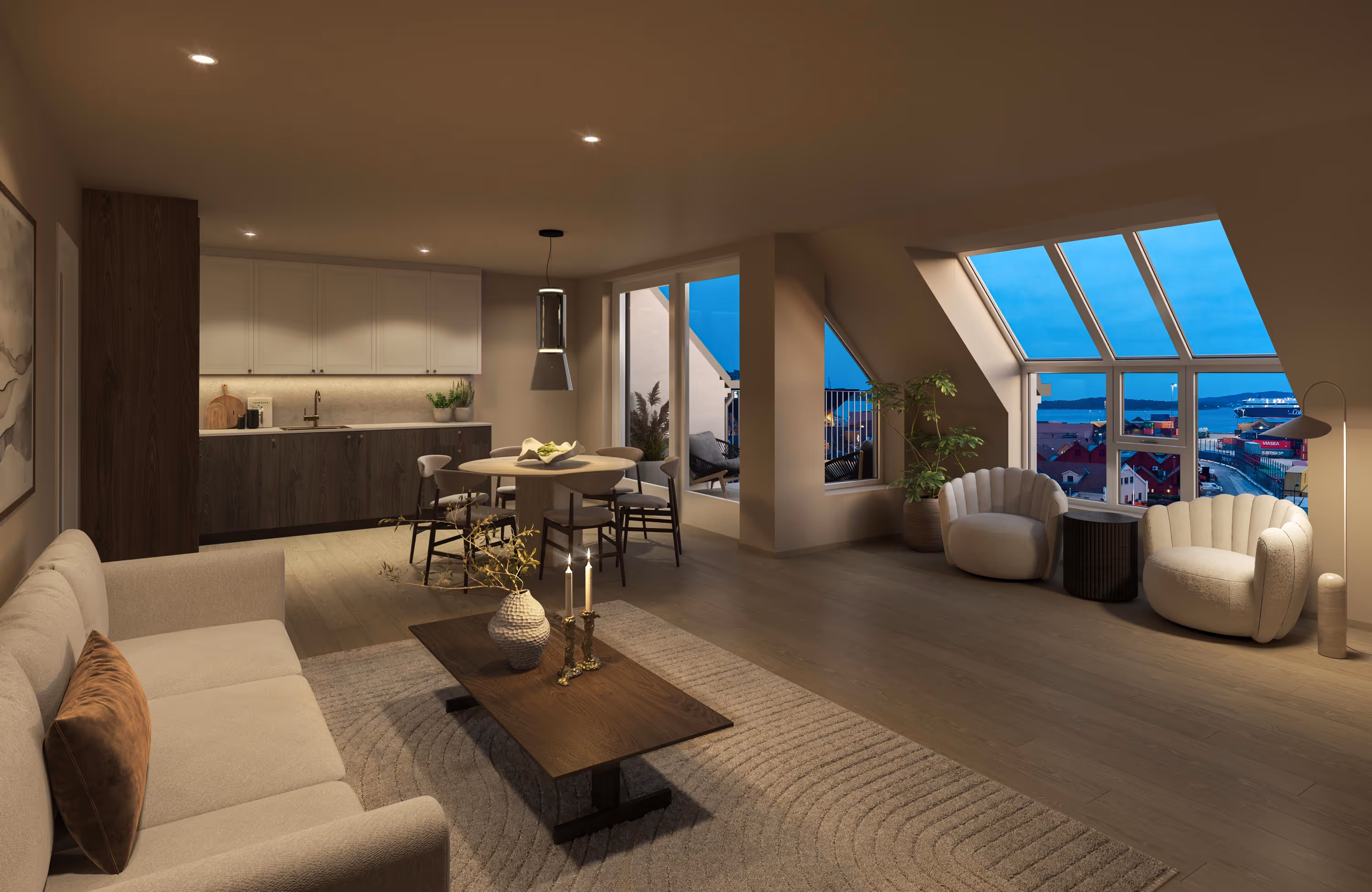 Illustrasjon av Teaterkvartalet, leilighet 502.