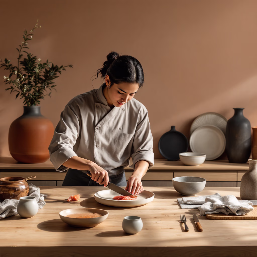 [team] image of a chef team member (for a japanese restaurant)