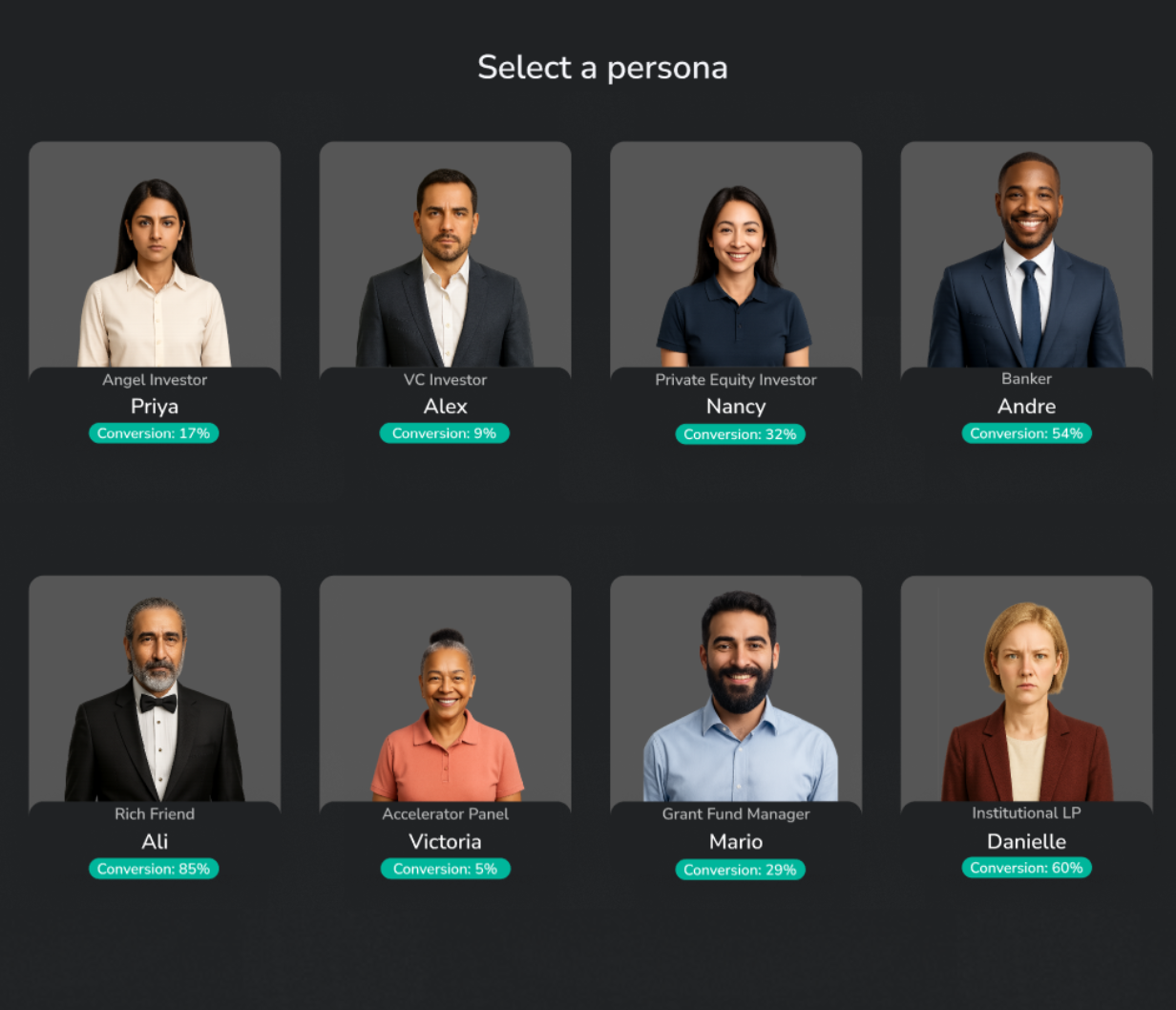 AI roleplay personas selection