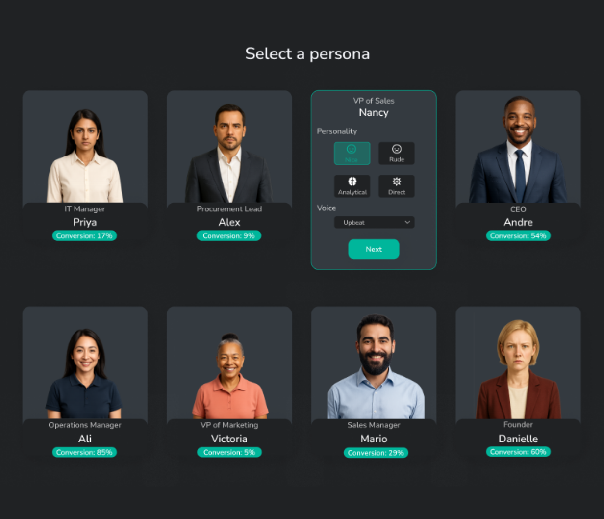 AI roleplay personas selection