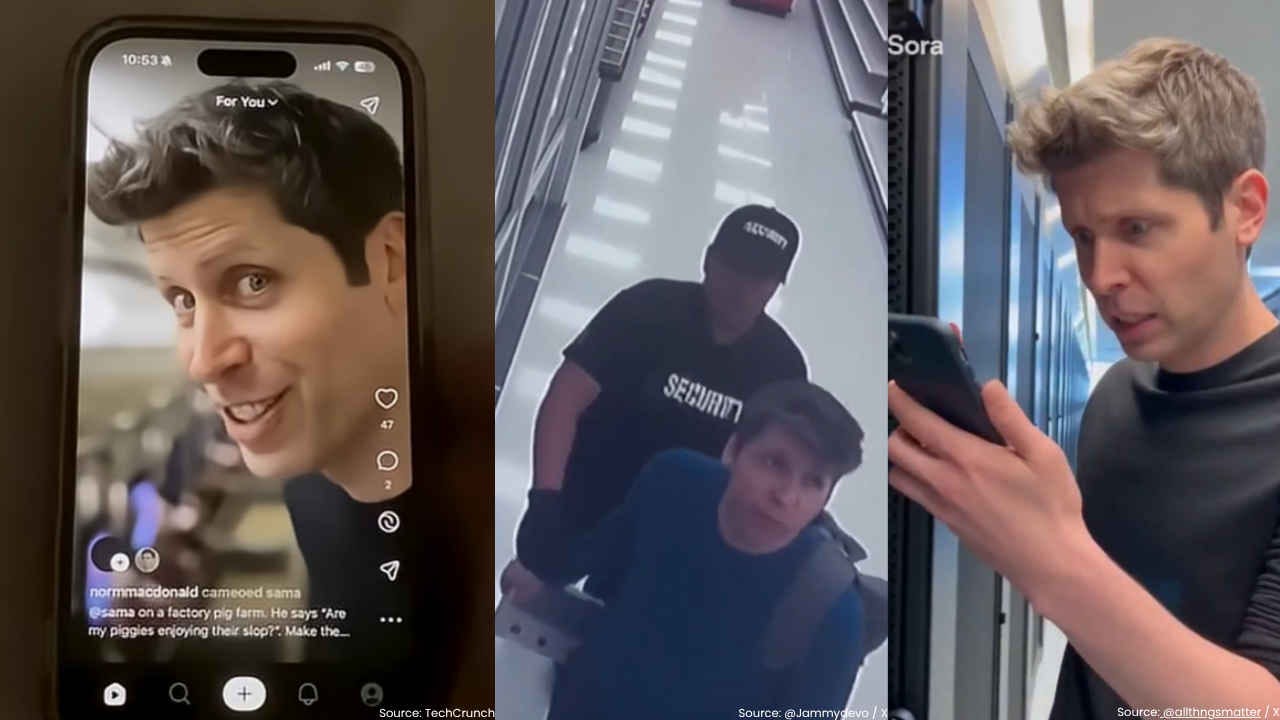 Images of videos of Sam Altman doing bizarre things generated by Sora