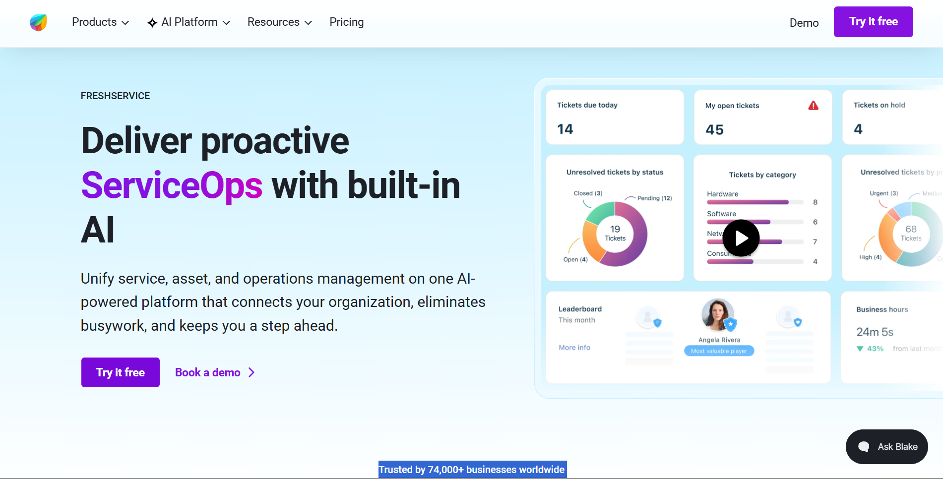Freshservice Page