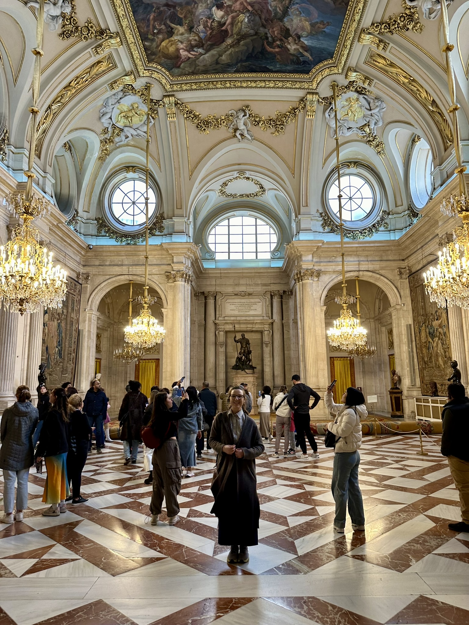 Mari-Alina Timoshchuk in the lobby of the Spanish Palace