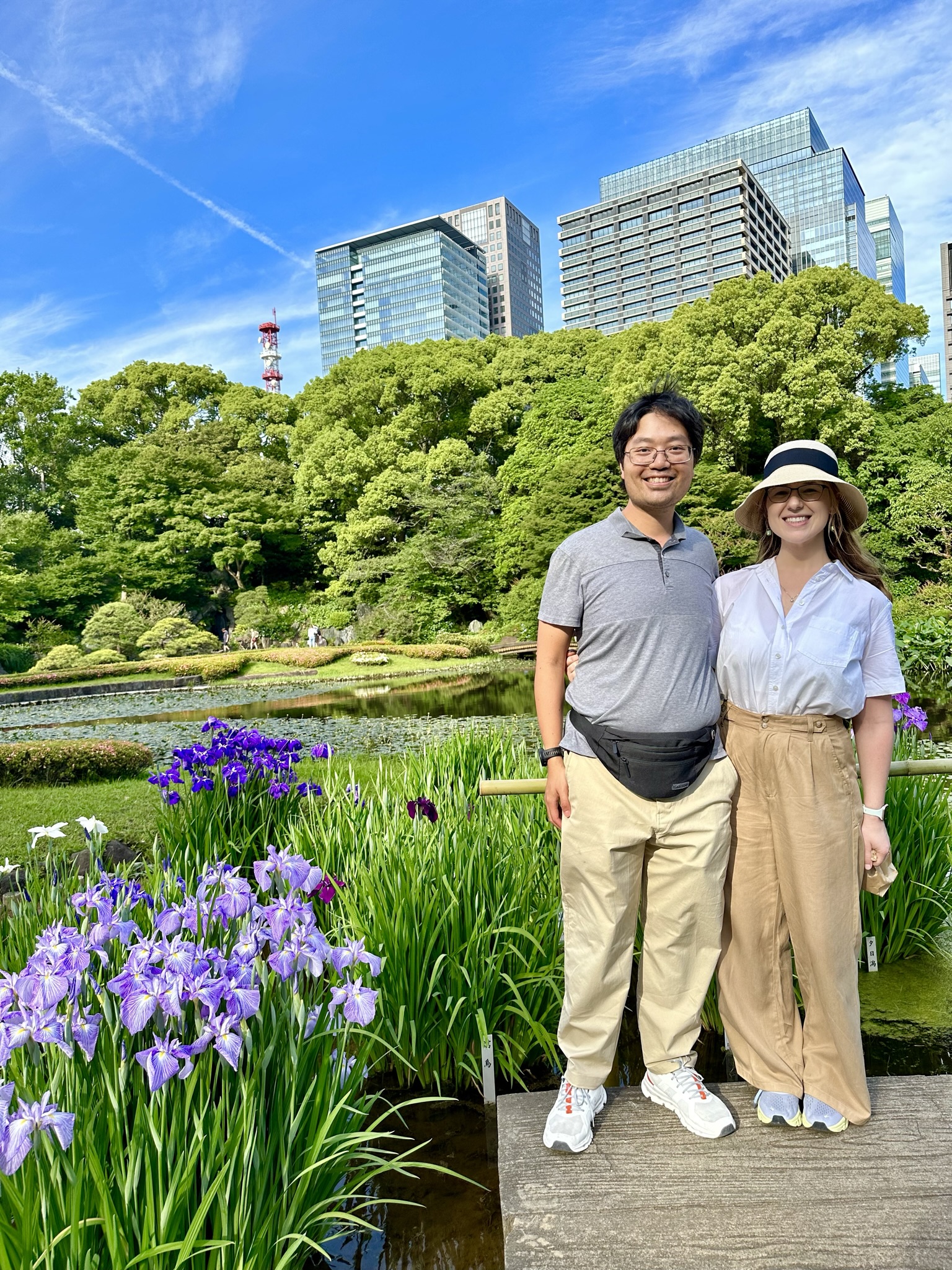 Mari-Alina Timoshchuk and Cassidy Sung at the Imperial Palace Gardens in Tokyo 