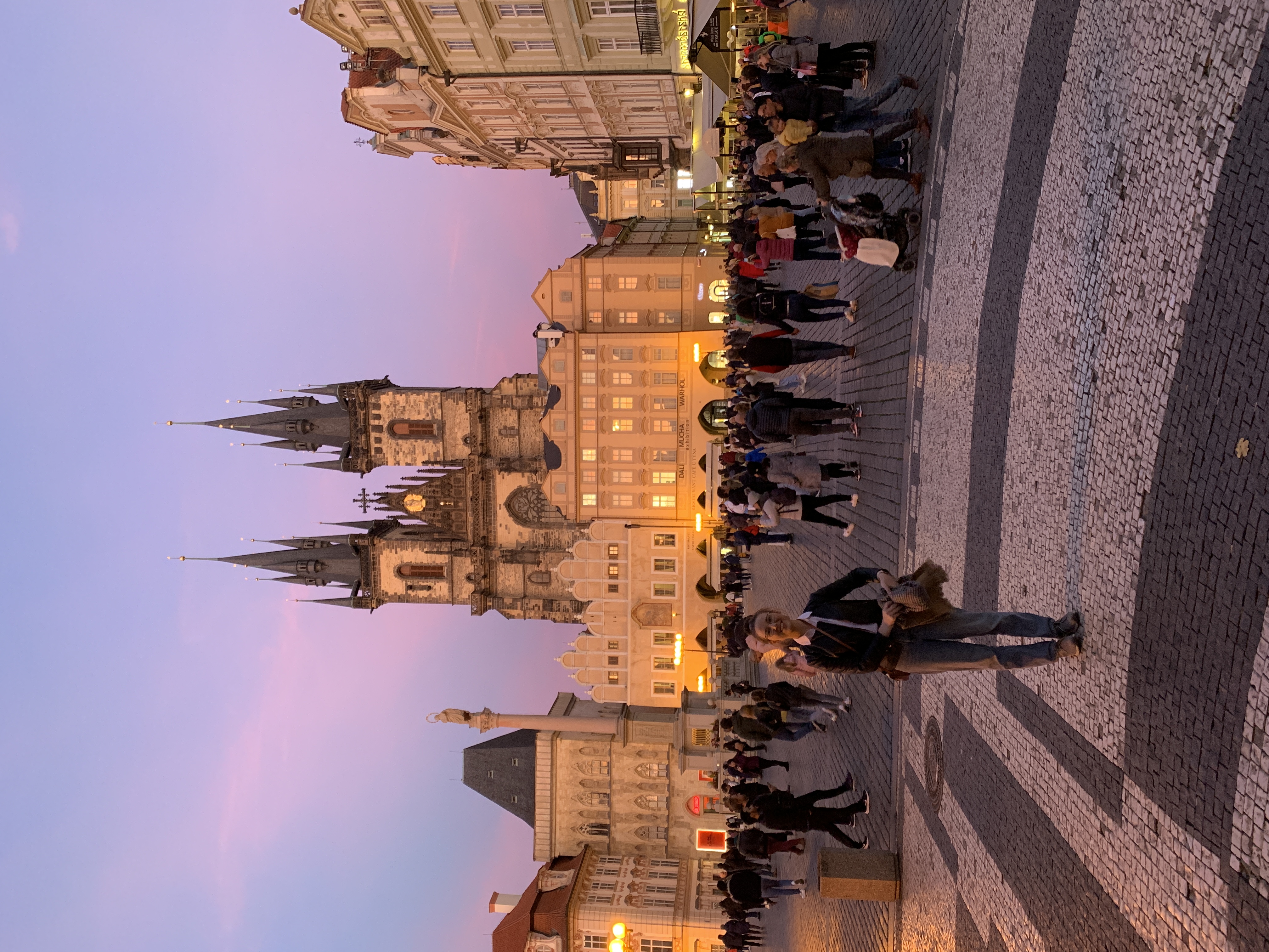 Mari-Alina Timoshchuk in front of Old Town Square in Prague