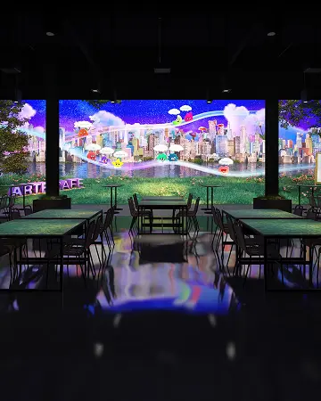 AN INTERACTIVE MEDIA ART CAFE EXPERIENCE.