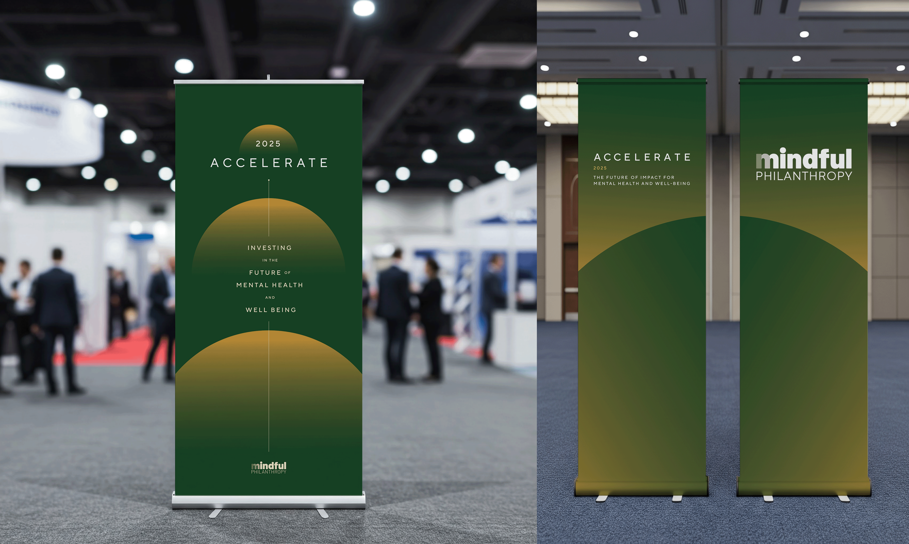 Vertical banner mockups for the Accelerate event