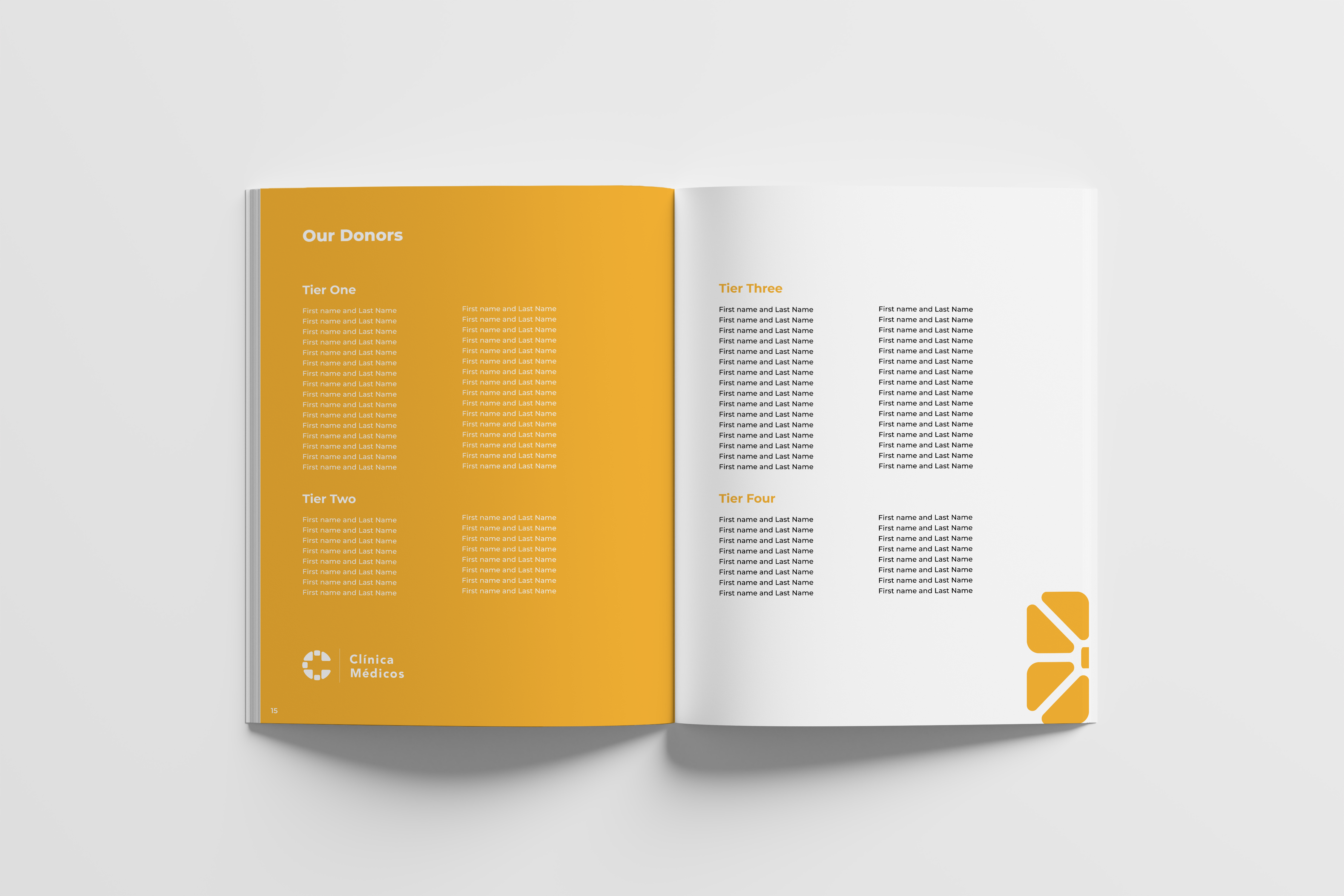 Clínica Médicos annual report donor spread