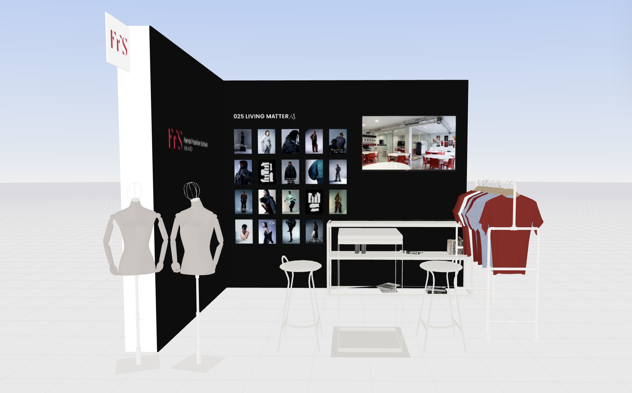 Booth design rendering view 1