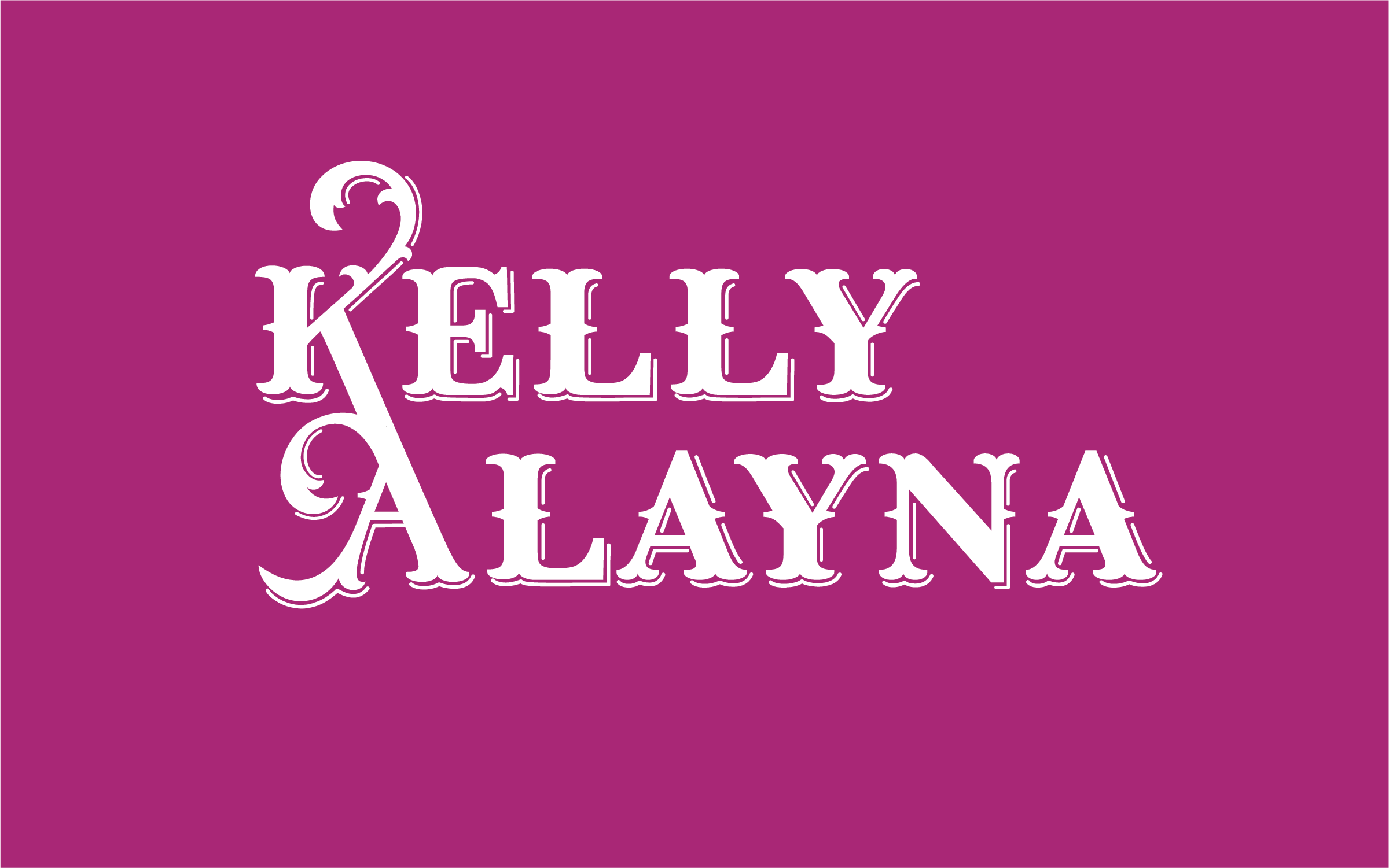 Kelly Alayna logo on fuchsia background