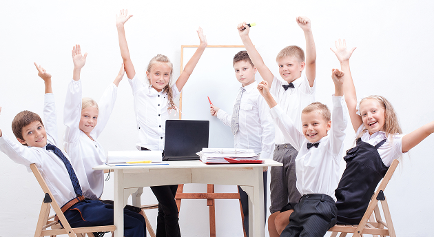 children are gathered in class