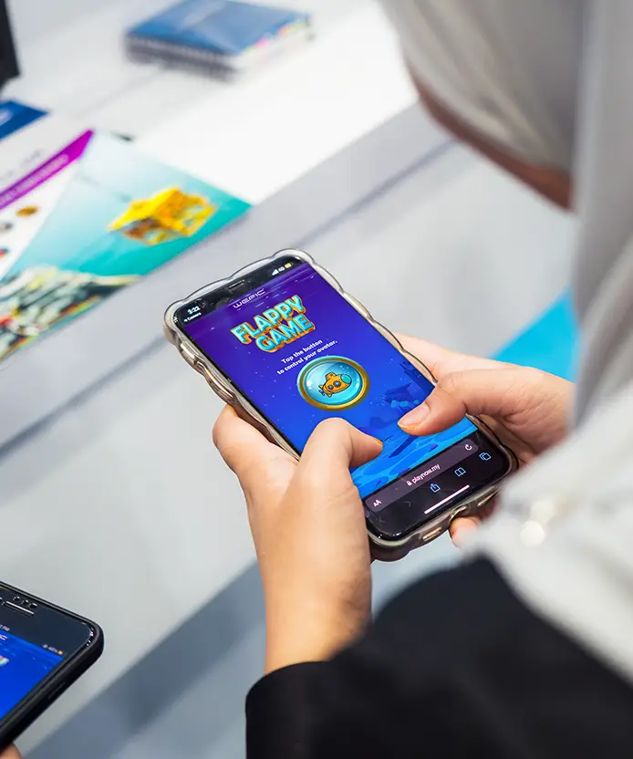 Wefic OTC Exhibition multiplayer interactive game Malaysia QR phone controller technology