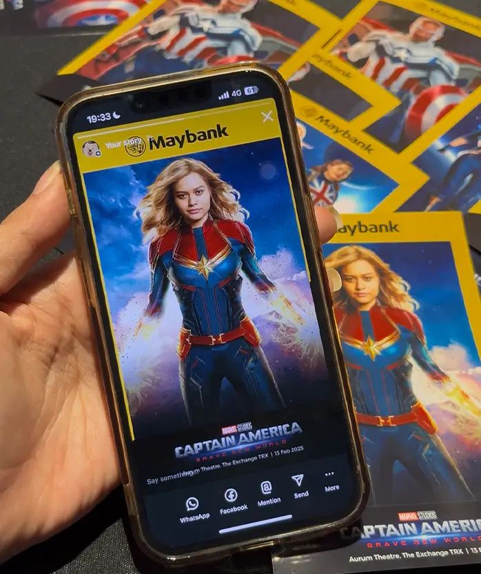 Maybank Captain America screening AI photo booth, powered by Instamedia IN:Frame™, for brand awareness events.