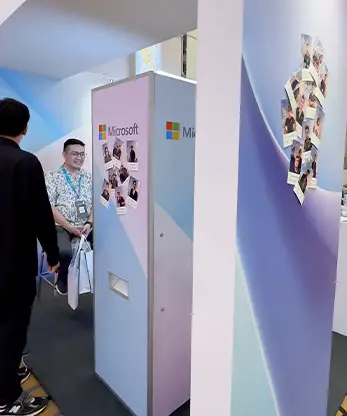 Microsoft Tec D AI photo booth QR code sharing system instant download Malaysia technology event