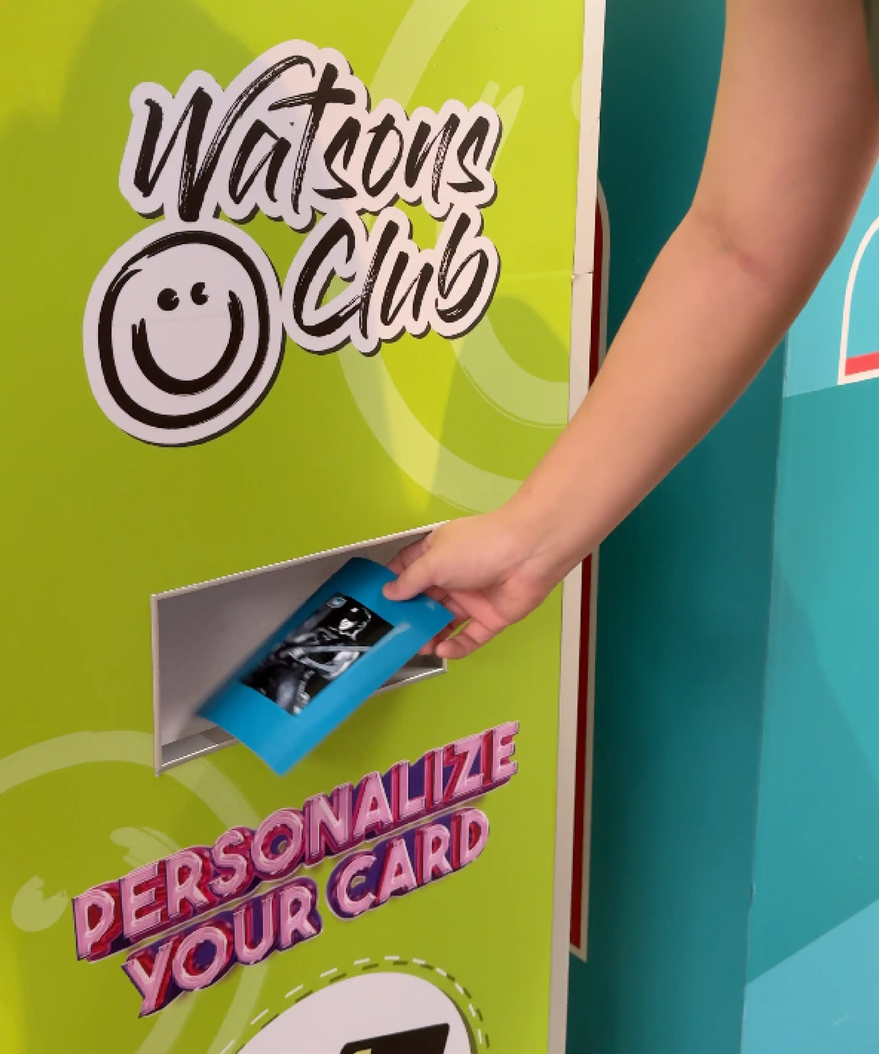 Watsons Beautopia personalized card sticker printing interface Malaysia