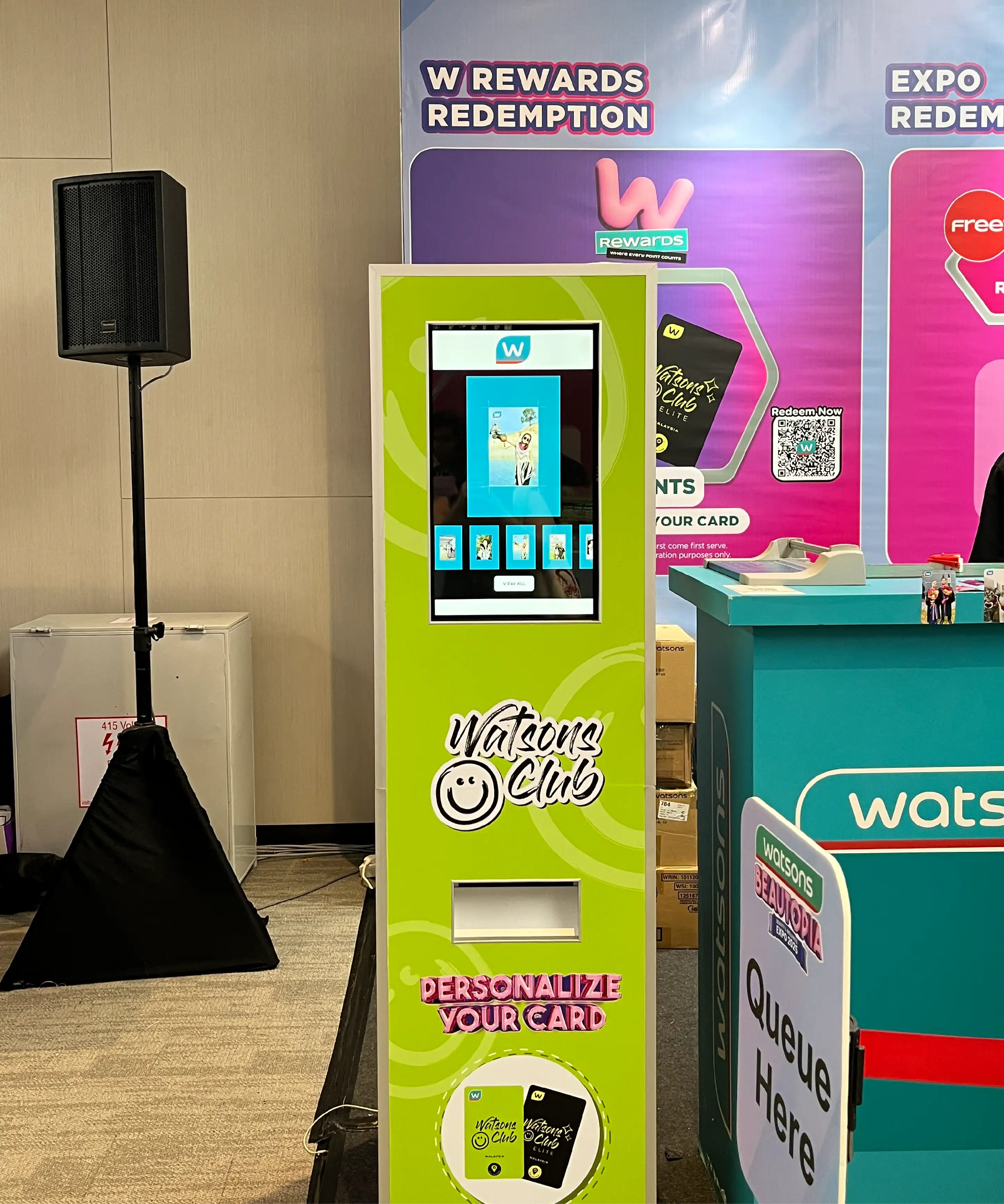 Watsons Beautopia guests with printed card stickers Malaysia event activation