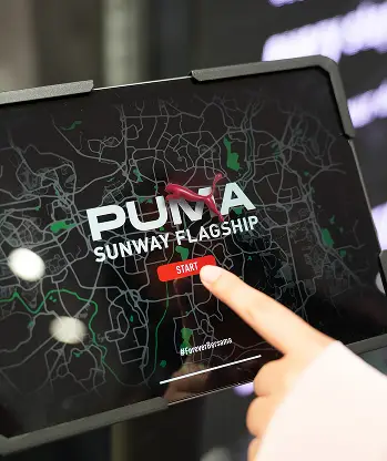 Puma flagship store Kinect motion tracking game guests running Malaysia retail activation