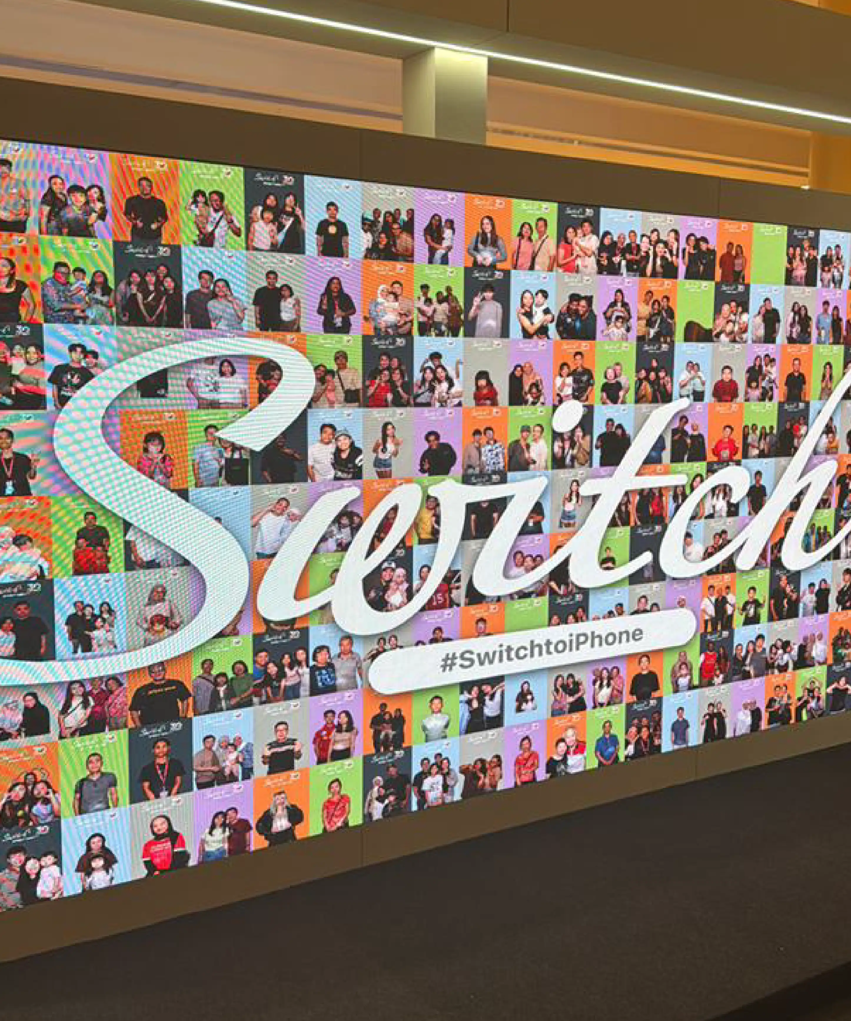 Switch iPhone 17 LED slideshow display synchronized with AI photobooth Malaysia