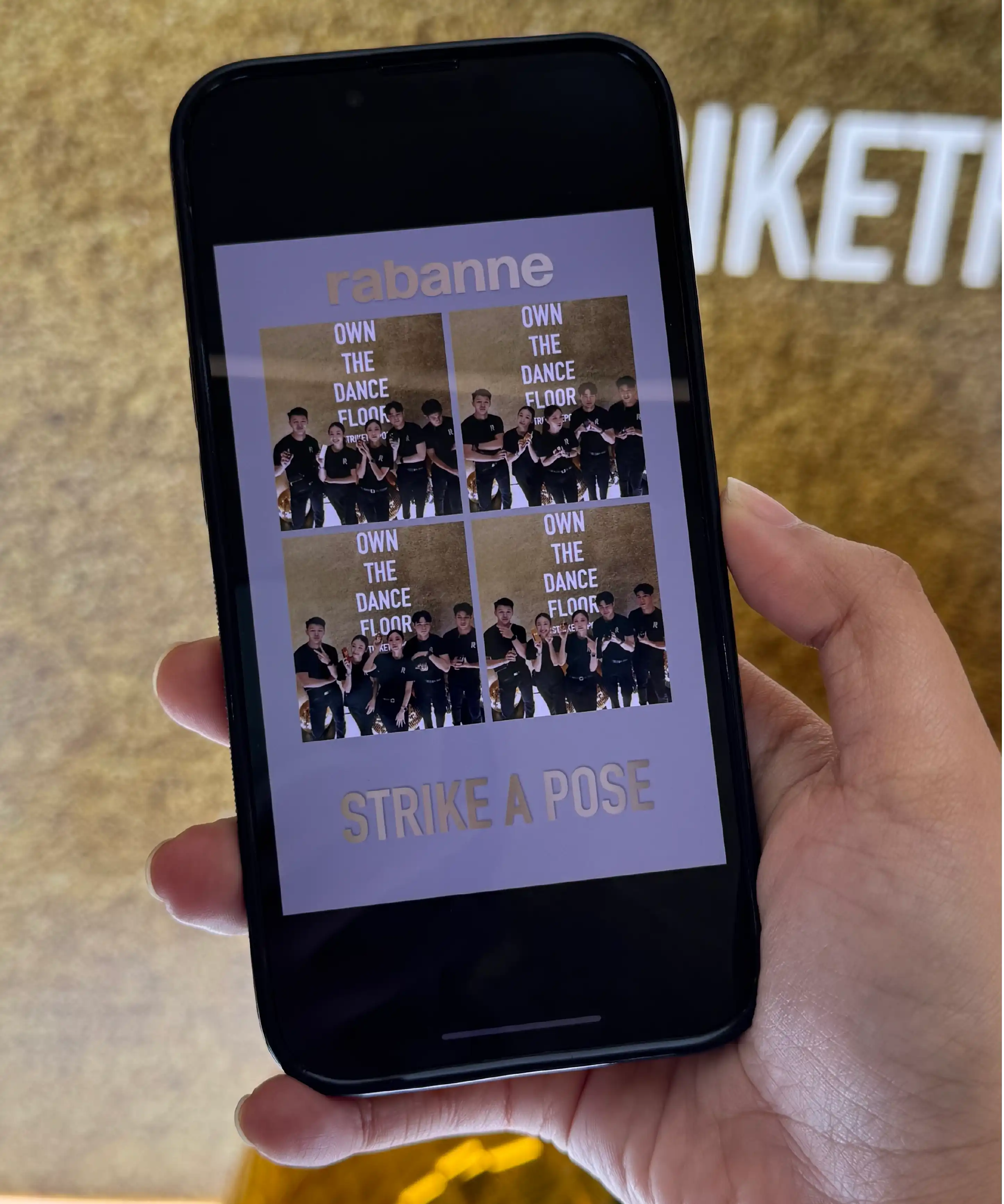 Paco Rabanne guests enjoying luxury photobooth experience QR instant download