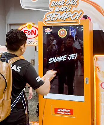 F&N Teh Tarik branded vending machine exterior wrap Malaysia roadshow
