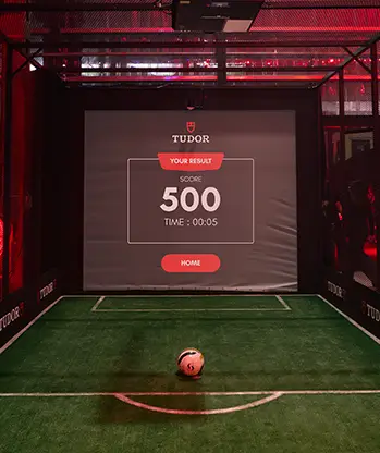 Tudor David Beckham football projection game AI goalie LIDAR Malaysia