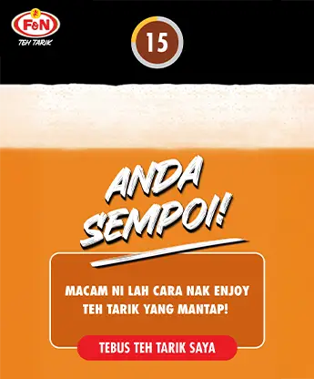 F&N Teh Tarik vending machine drink dispensing reward system Malaysia