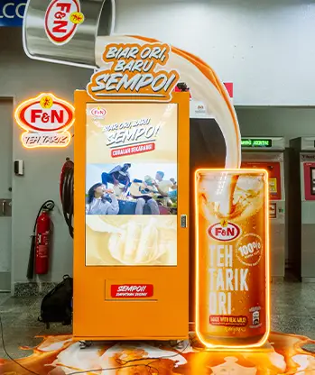 F&N Teh Tarik interactive vending machine shake-to-win Malaysia