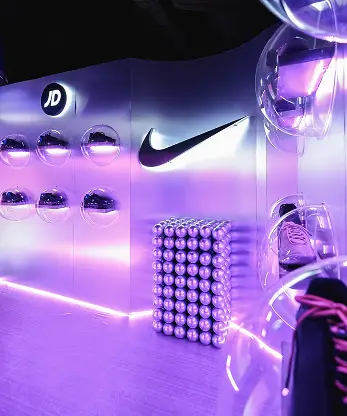 Nike Unreal Studio branded custom structure display Malaysia JD Sports