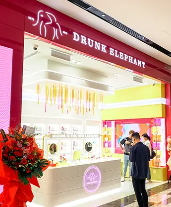 Drunk Elephant interactive skincare quiz kiosk setup Malaysia retail store