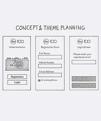 Leica 100 years interactive quiz concept planning flow Singapore