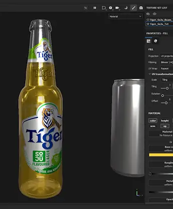 Tiger Soju 3D flavored bottle assets branded game visuals Malaysia