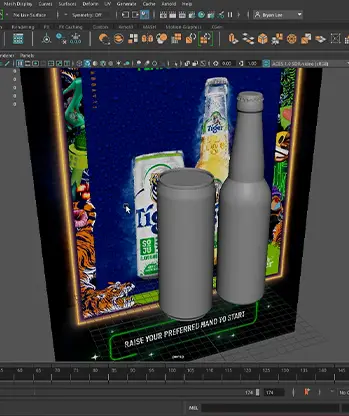 Tiger Soju AR fruit slicing game 3D assets motion tracking Malaysia