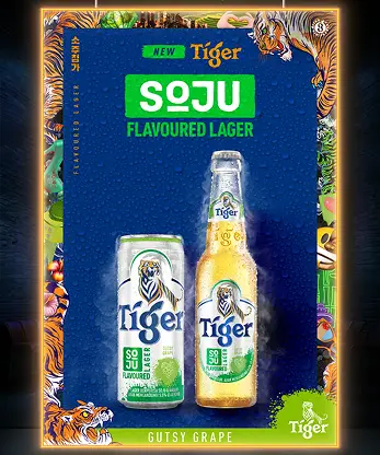Tiger Soju lager launch event body tracking activation overview Malaysia