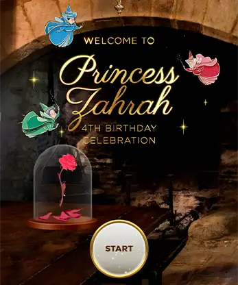 Princess Birthday Beauty Beast themed interface branded experience Malaysia